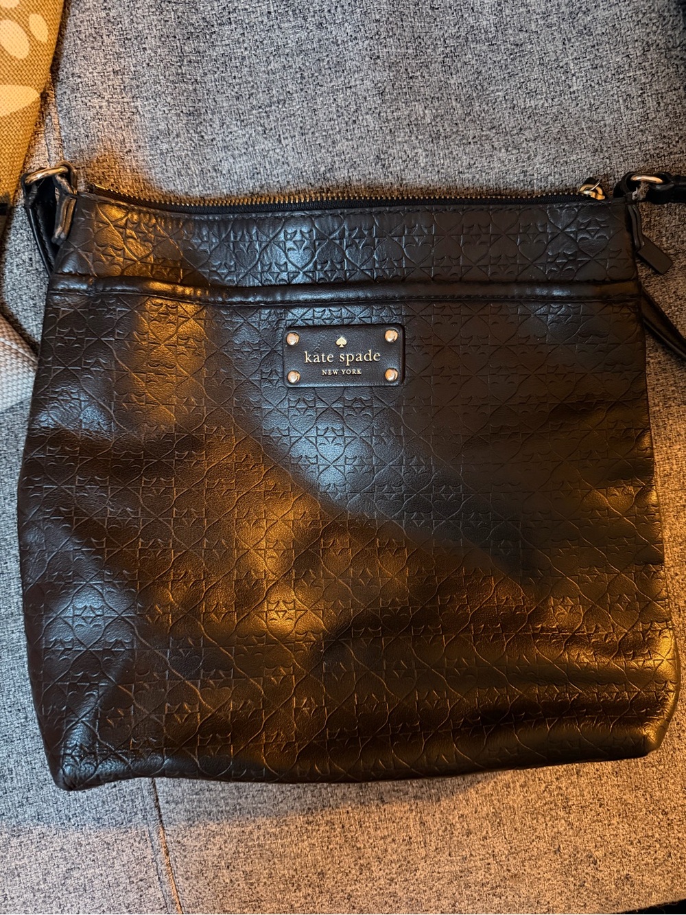 kate spade Black Embossed Leather Crossbody Bag